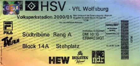 Programm 2000/01 VfL Wolfsburg Hamburger SV 