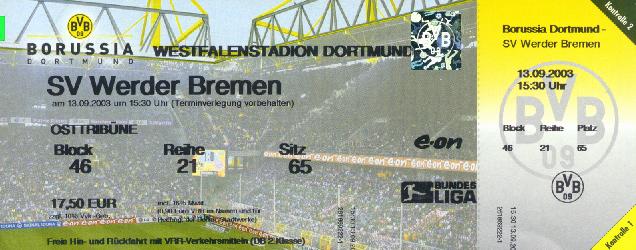 Werder Dortmund Tickets
