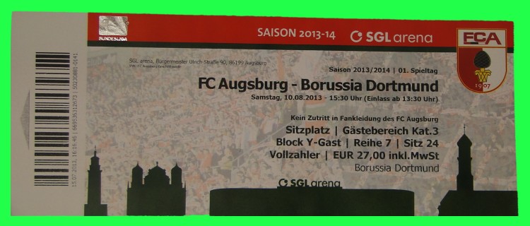 Bvb Augsburg Tickets