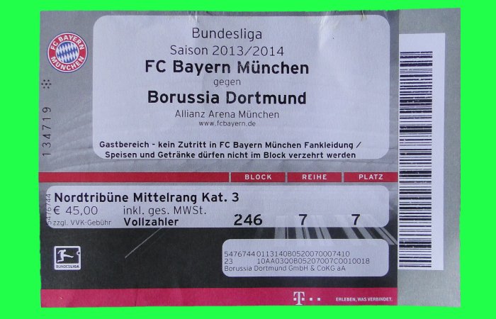 Tickets Bayern Gegen Dortmund
